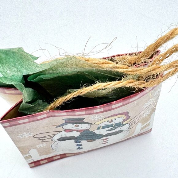 Set Of 3 Christmas SnowmanThemed Ornaments Resin Ceramic Paper Vintage - Picture 10 of 15